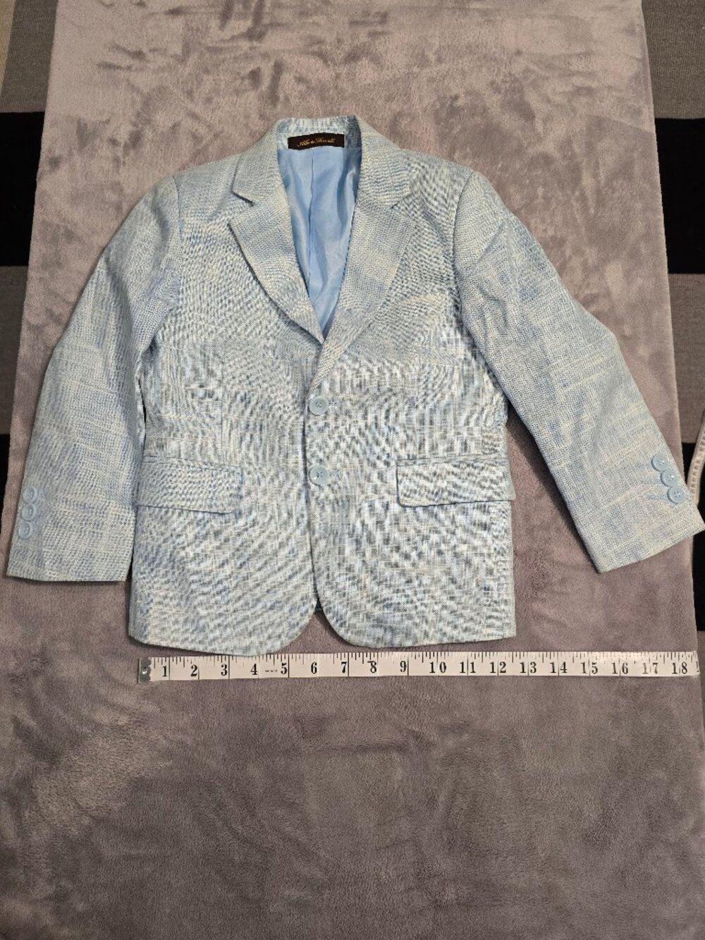 Alberto Danelli Toddler Boys Linen Blend Blazer Jacket - Light Blue, Size 4T